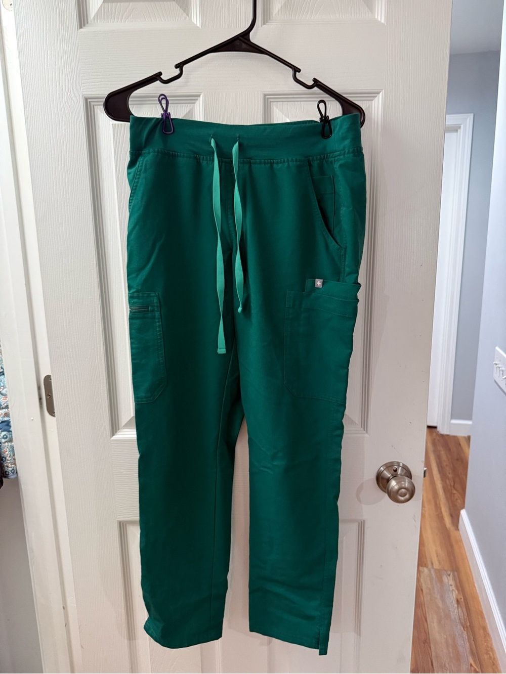 Figs Hunter Green Scrub Top & Pants Set